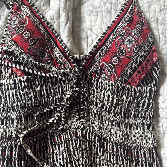 Bohemian Maxi Dress with Red Accents - Picture 3 of 11